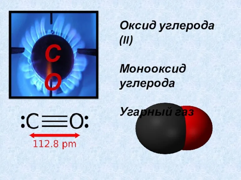 СО Оксид углерода (II) Монооксид углерода Угарный газ