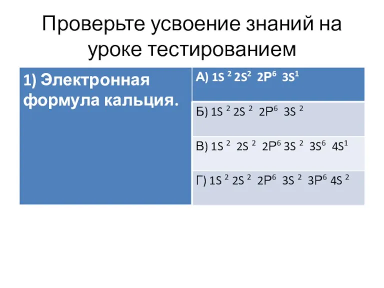 Проверьте усвоение знаний на уроке тестированием