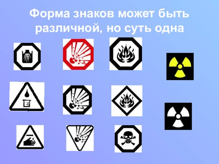 Форма знаков может быть различной, но суть одна