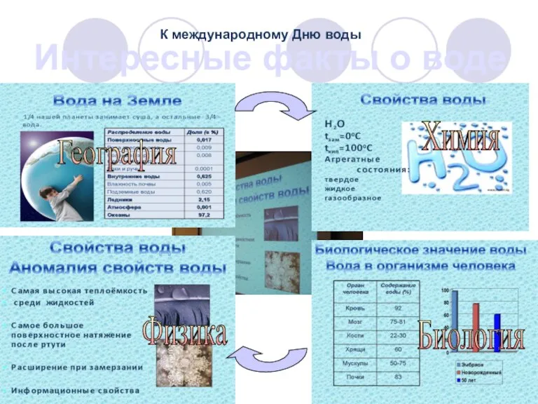 К международному Дню воды Интересные факты о воде География Химия Физика Биология