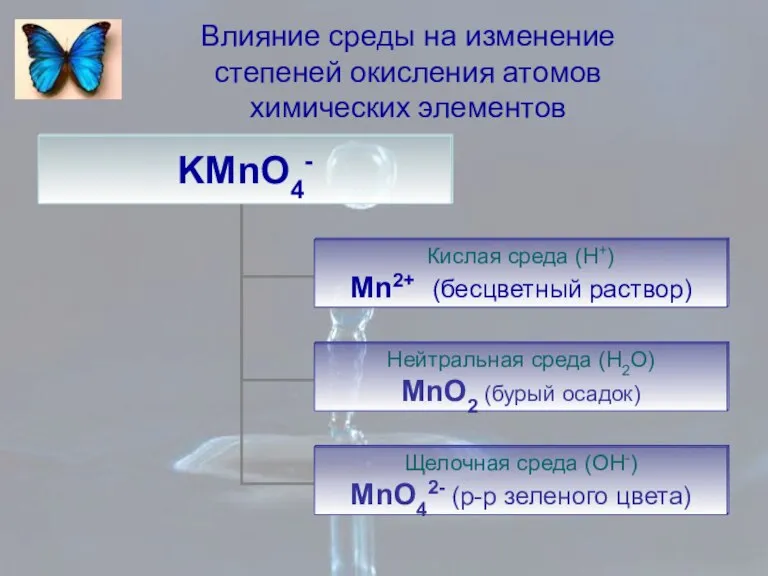 Влияние среды на изменение степеней окисления атомов химических элементов