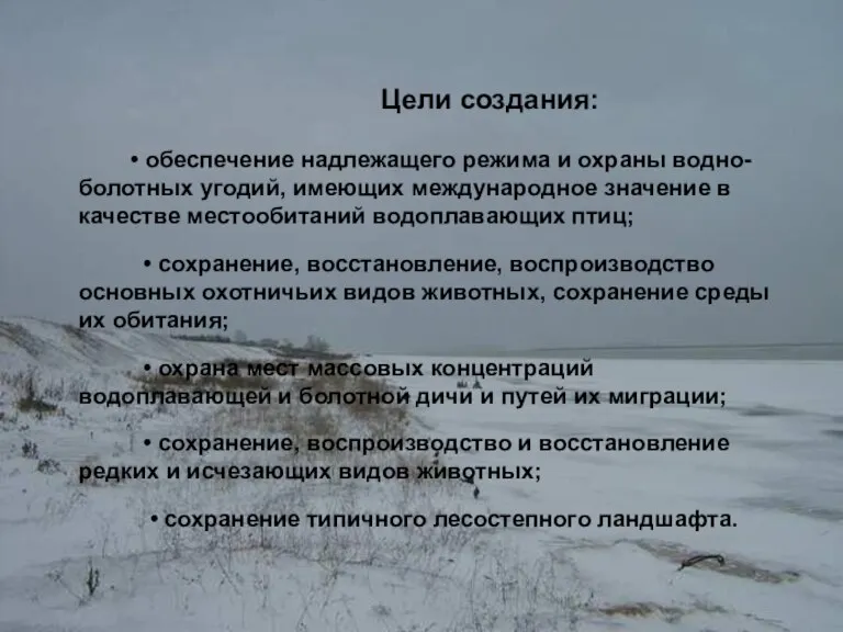 • обеспечение надлежащего режима и охраны водно-болотных угодий, имеющих международное значение в