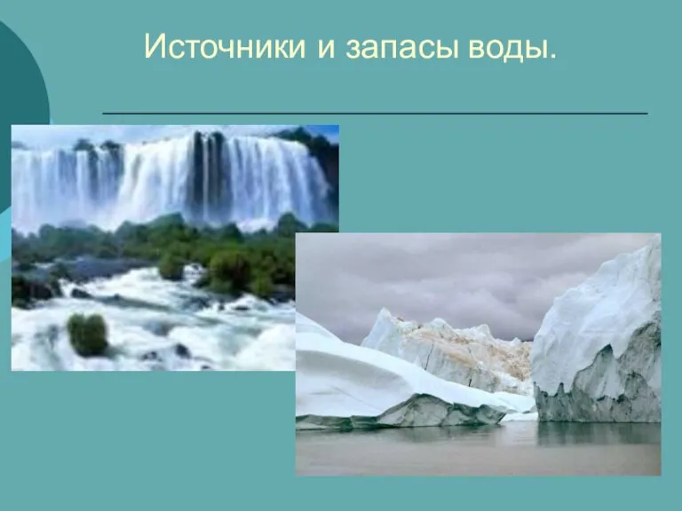 Источники и запасы воды.