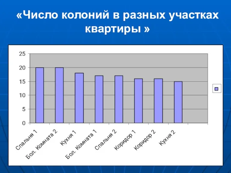 «Число колоний в разных участках квартиры »