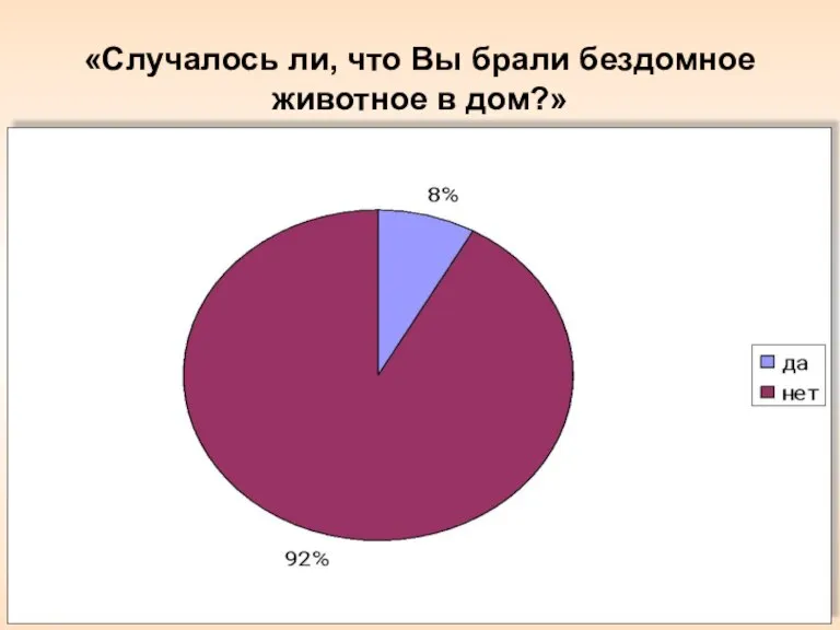 «Случалось ли, что Вы брали бездомное животное в дом?»