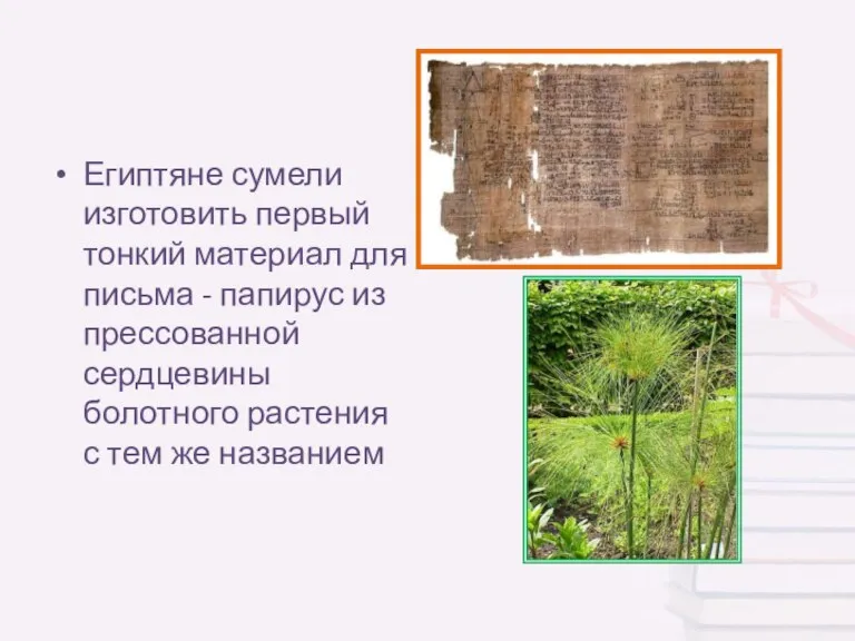 Египтяне сумели изготовить первый тонкий материал для письма - папирус из прессованной
