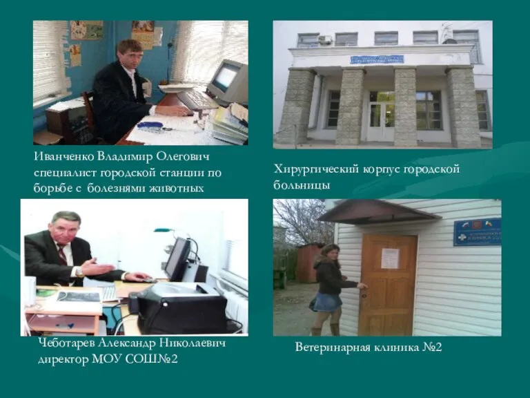 Чеботарев Александр Николаевич директор МОУ СОШ№2 Иванченко Владимир Олегович специалист городской станции