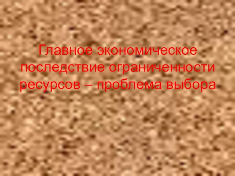 Главное экономическое последствие ограниченности ресурсов – проблема выбора