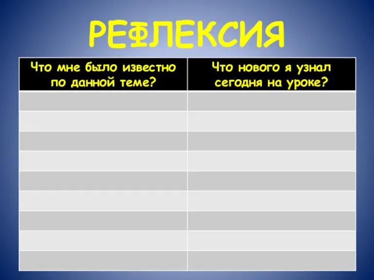 РЕФЛЕКСИЯ