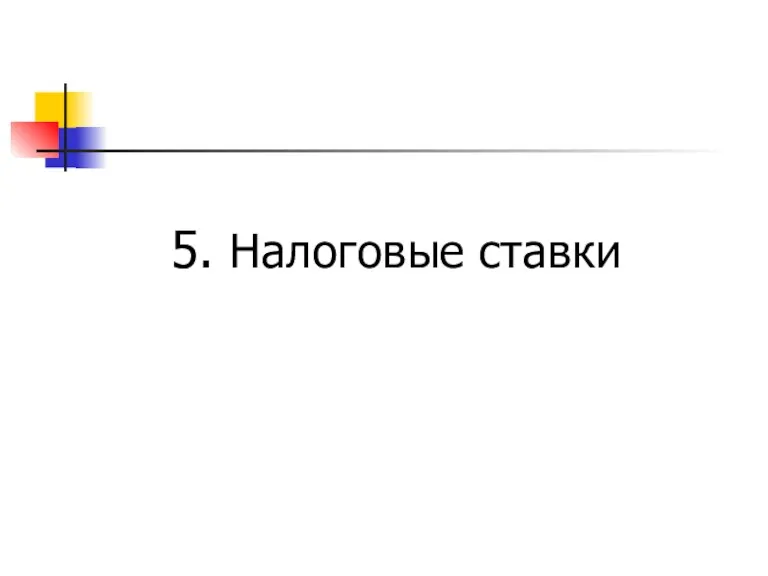 5. Налоговые ставки