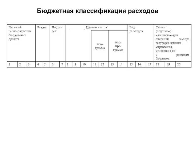 Бюджетная классификация расходов