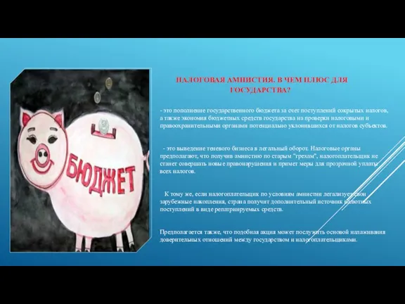 Налоговая амнистия. В чем плюс для государства? - это пополнение государственного бюджета