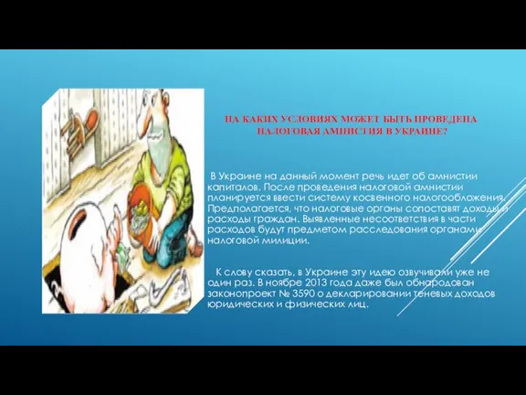 На каких условиях может быть проведена налоговая амнистия в Украине? В Украине