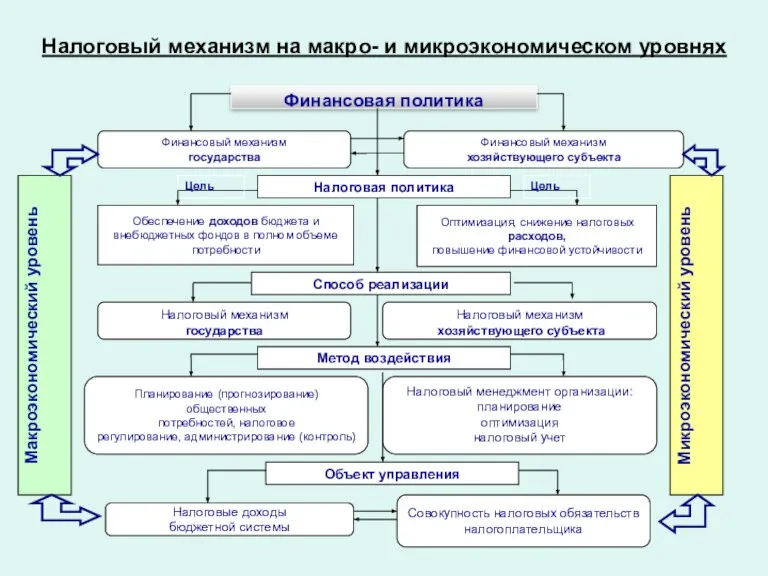 Налоговый механизм на макро- и микроэкономическом уровнях