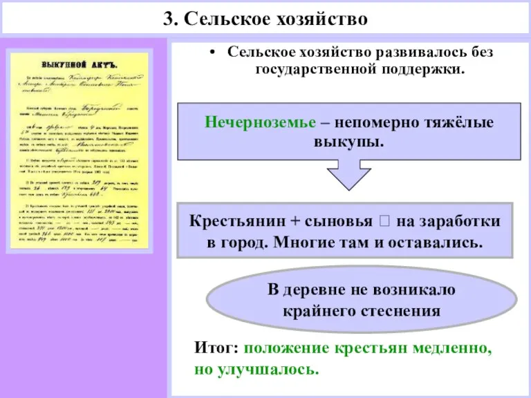 Сельское хозяйство развивалось без государственной поддержки. 3. Сельское хозяйство Нечерноземье – непомерно