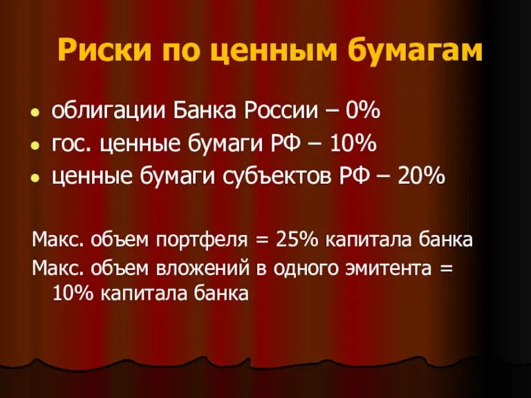 Риски по ценным бумагам облигации Банка России – 0% гос. ценные бумаги