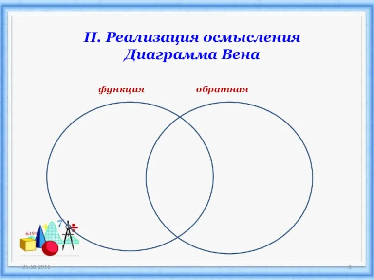 II. Реализация осмысления Диаграмма Вена функция обратная