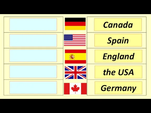 England Spain Canada the USA Germany