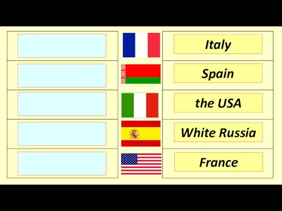 Italy Spain the USA France White Russia