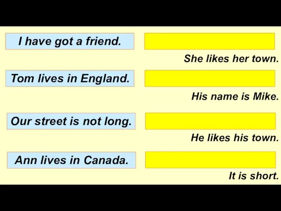 She likes her town. His name is Mike. He likes his town.