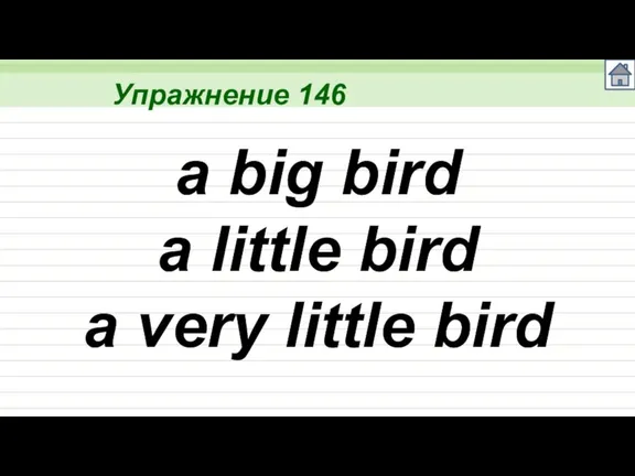 Упражнение 146 a big bird a little bird a very little bird