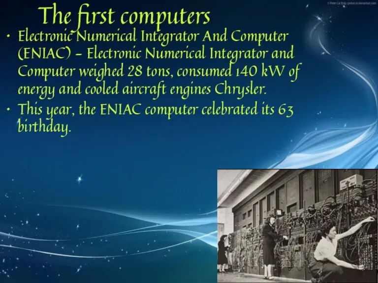 Electronic Numerical Integrator And Computer (ENIAC) - Electronic Numerical Integrator and Computer