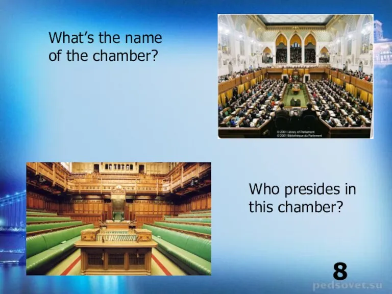 What’s the name of the chamber? Who presides in this chamber? 8