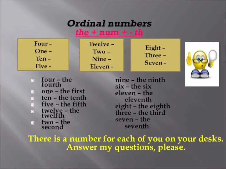 four – the fourth one – the first ten – the tenth