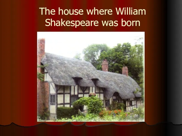 The house where William Shakespeare was born