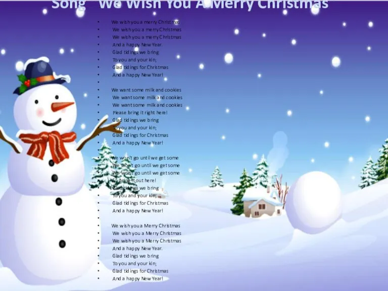 Song "We Wish You A Merry Christmas" We wish you a merry