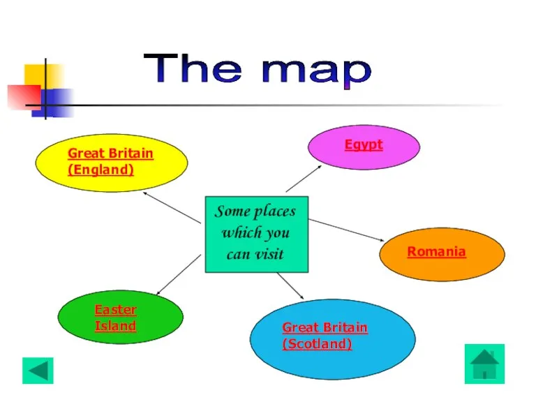 The map Great Britain (England) Egypt Romania Great Britain (Scotland) Easter Island