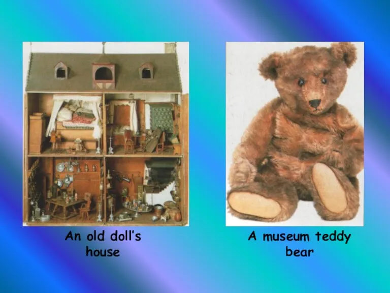 An old doll’s house A museum teddy bear