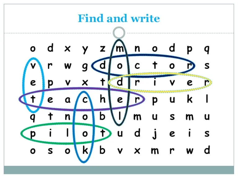 Find and write