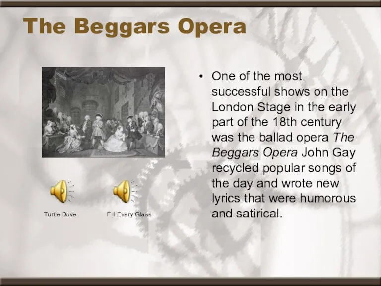 The Beggars Opera One of the most successful shows on the London