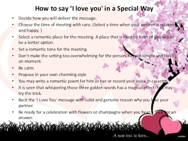 How to say ‘I love you' in a Special Way Decide how