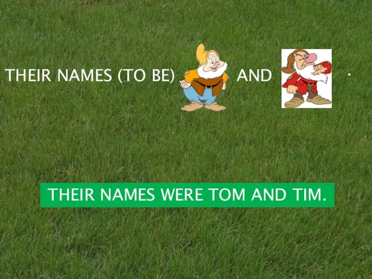 THEIR NAMES (TO BE) AND . THEIR NAMES WERE TOM AND TIM.