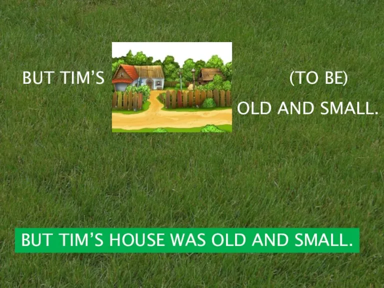 BUT TIM’S (TO BE) OLD AND SMALL. BUT TIM’S HOUSE WAS OLD AND SMALL.