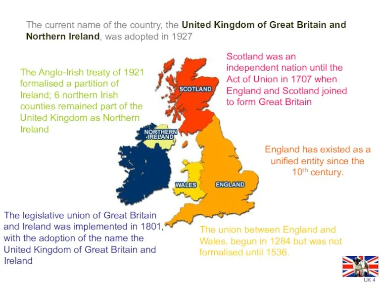 England has existed as a unified entity since the 10th century. The