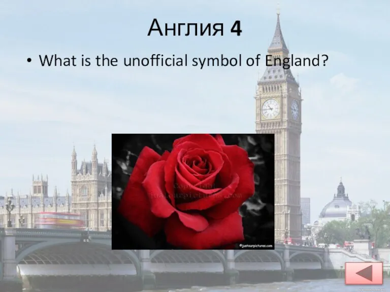 Англия 4 What is the unofficial symbol of England?