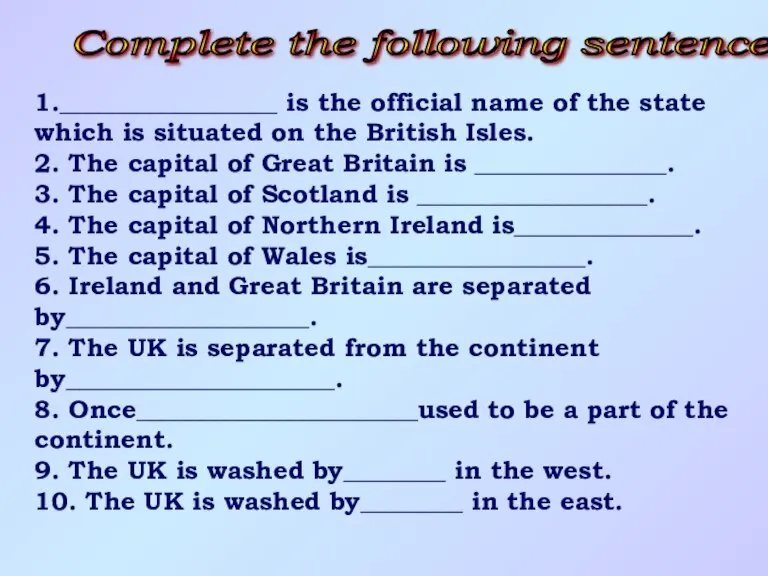 1._________________ is the official name of the state which is situated on