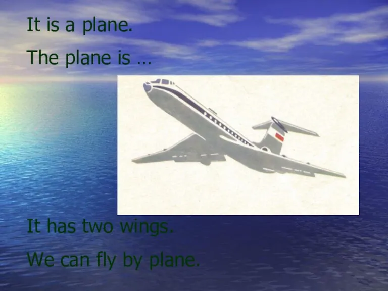 It is a plane. The plane is … It has two wings.