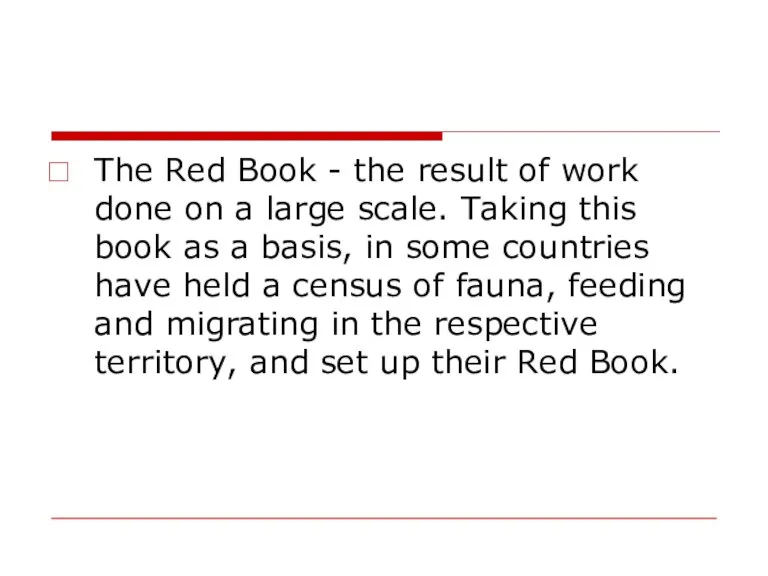 The Red Book - the result of work done on a large
