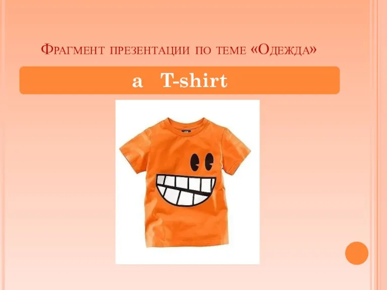 Фрагмент презентации по теме «Одежда» a T-shirt