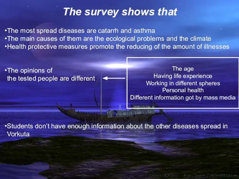 The survey shows that The most spread diseases are catarrh and asthma