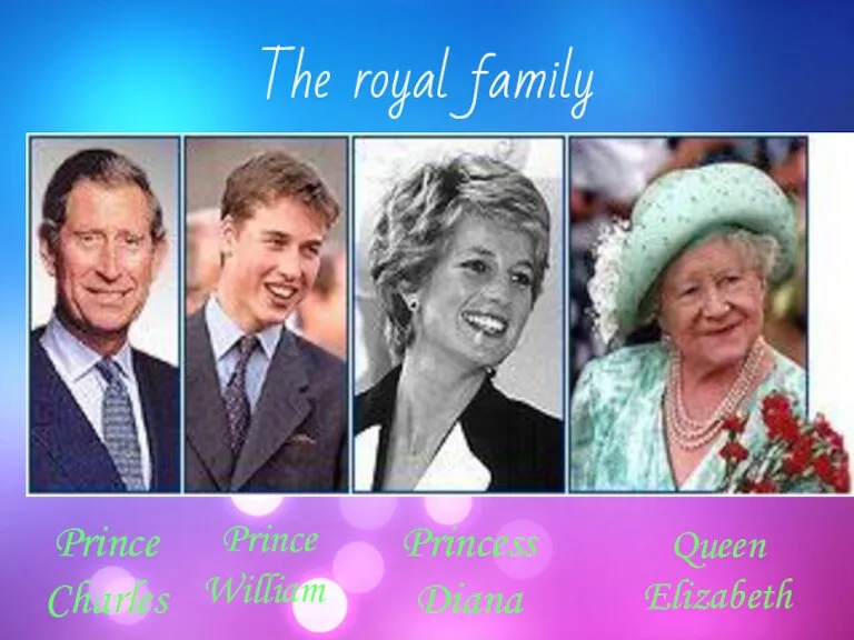 The royal family Prince Charles Prince William Princess Diana Queen Elizabeth