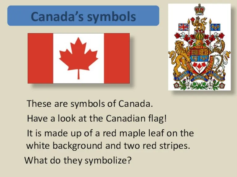 These are symbols of Canada. Have a look at the Canadian flag!