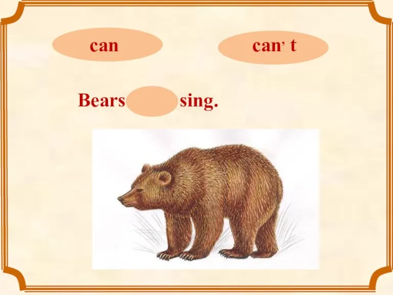 Bears can, t sing.