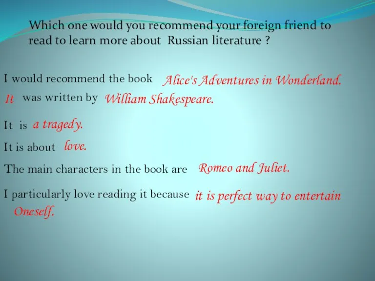 Which one would you recommend your foreign friend to read to learn