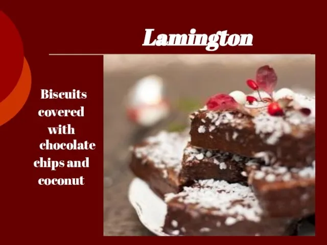 Lamington Biscuits covered with chocolate chips and coconut