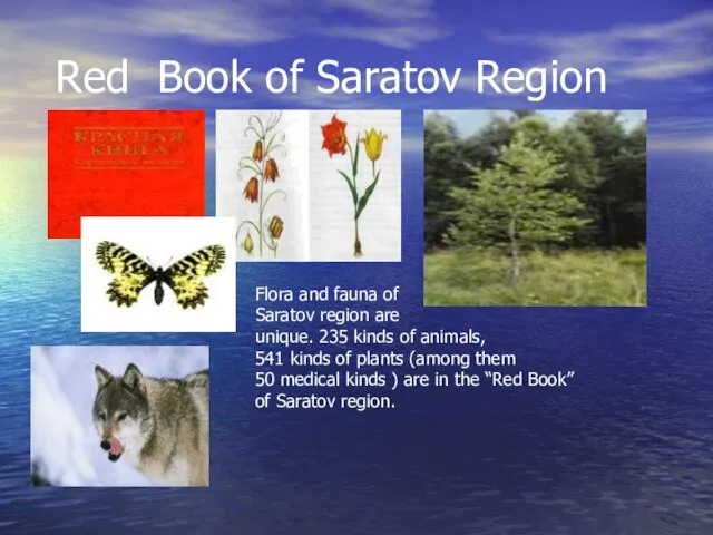Red Book of Saratov Region Flora and fauna of Saratov region are